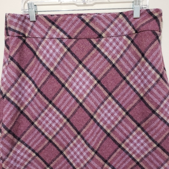 Talbolts Wool Blend Skirt Size 12 Pink Plaid Academia Preppy Casual Collegiate - Picture 4 of 14